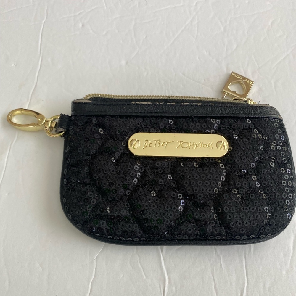 Betsey Johnson Black Sequin Key Holder